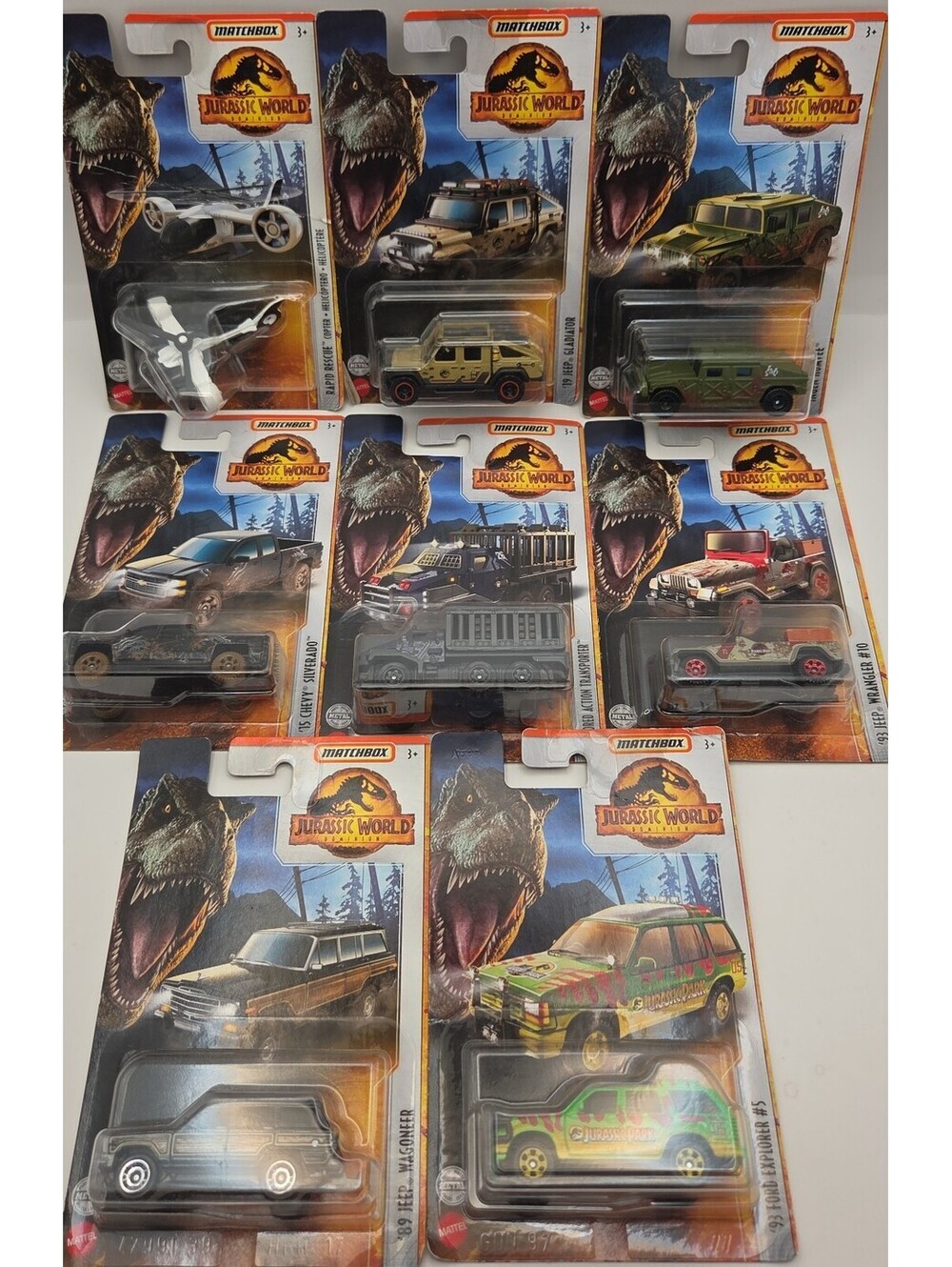 Matchbox Jurassic World Dominion Bundle 8 Die Cast Vehicles Jeep Ford InGen New